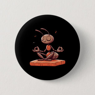 Meditation Ant Yoga Pose Relaxing Animal 2 Inch Round Button