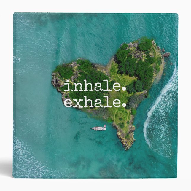 Meditation Beautiful Paradise Heart Shaped Island Binder (Front)