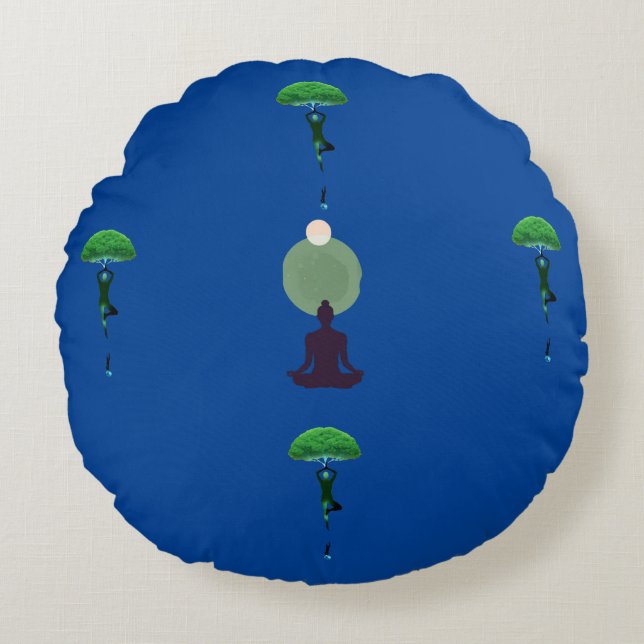 Méditation Bliss Coussin rond (Devant)