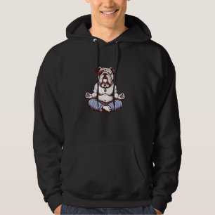 Meditation Bulldog Yoga Pose Relaxing Animal Hoodie