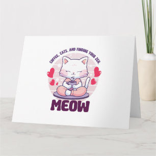 Meditation cat - Kawaii cat Card