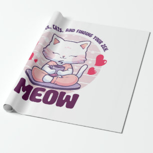 Meditation cat - Kawaii cat Wrapping Paper