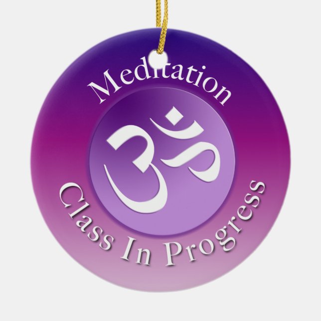 Meditation Class Door Hanger Ceramic Ornament (Front)