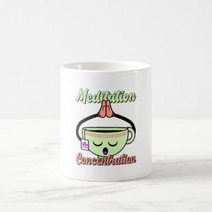 Meditation Concentration Cute Coffee Mug Kawaii