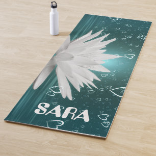 Méditation de fleurs de lotus bleu tapis de yoga