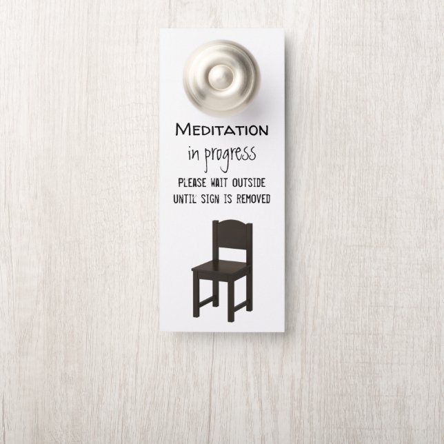 Méditation en cours Affichette de porte (Sur le bouton)