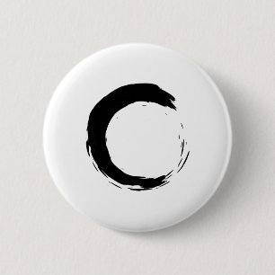 Meditation Enso Circle Mindfulness Buddha Buddhist 2 Inch Round Button