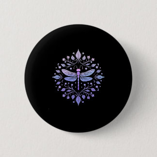 Meditation Fractal Geometry Spiritual Yoga Dragonf 2 Inch Round Button
