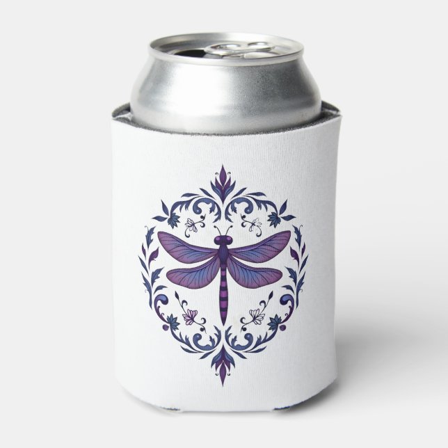 Meditation Fractal Geometry Spiritual Yoga Dragonf Can Cooler (Can Front)