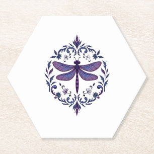 Meditation Fractal Geometry Spiritual Yoga Dragonf Paper Coaster