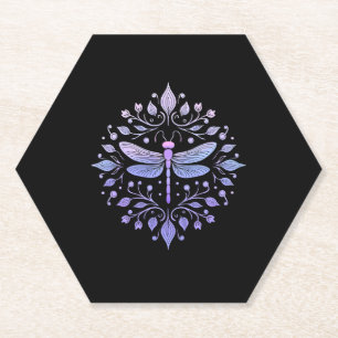 Meditation Fractal Geometry Spiritual Yoga Dragonf Paper Coaster