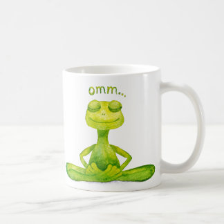meditation frog coffee mug