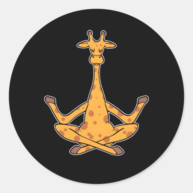 Meditation Giraffe Yoga Instructor Classic Round Sticker (Front)