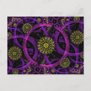 Meditation gold flower postcard