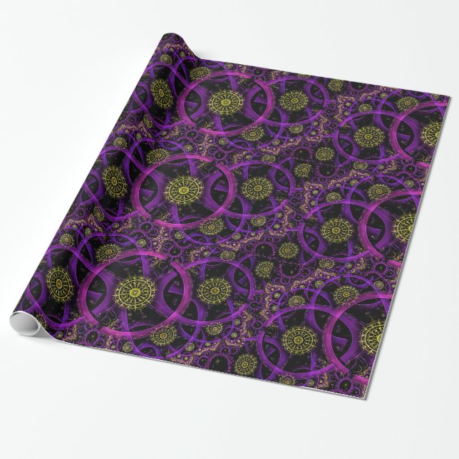 Meditation gold flower wrapping paper (Unrolled)