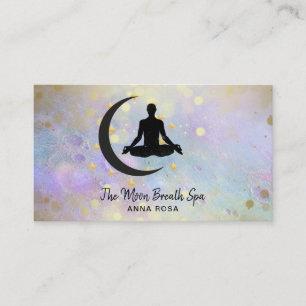 *~* Meditation Gold Man +  Moon Yoga Mindfulness Business Card