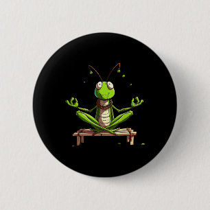 Meditation Grhopper Yoga Pose Relaxing Animal _1 2 Inch Round Button