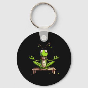 Meditation Grhopper Yoga Pose Relaxing Animal _1 Keychain