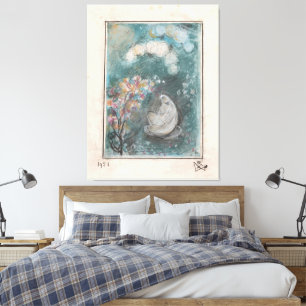 Meditation in a garden canvas print