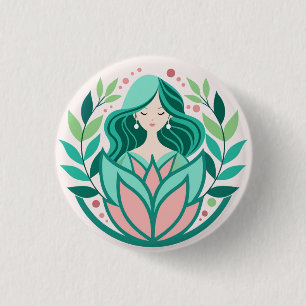 Meditation in the Garden 1 Inch Round Button