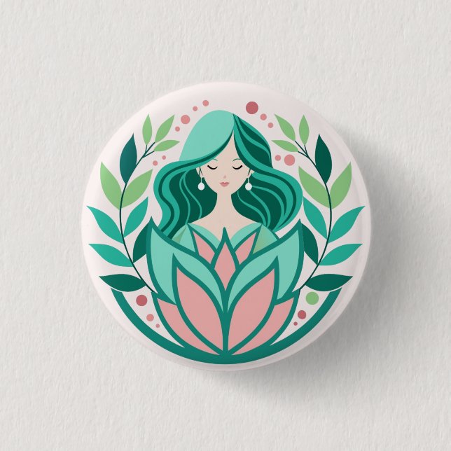 Meditation in the Garden 1 Inch Round Button (Front)