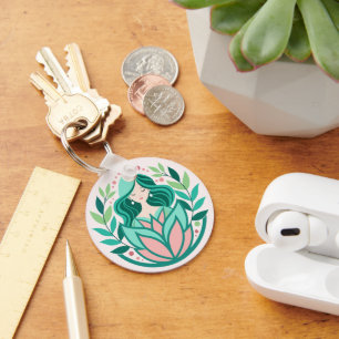Meditation in the Garden Keychain