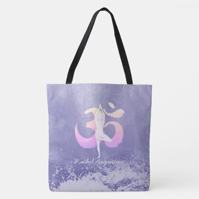 Meditation Instructor Yoga Pose Om Sign Tote Bag (Front)