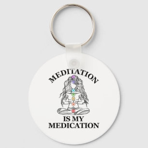 Meditation Is My Medication Kundalini Yoga Chakra Keychain