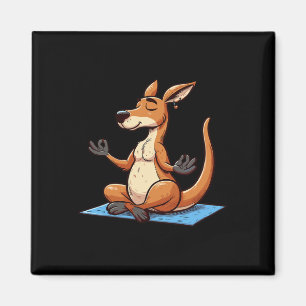 Meditation Kangaroo Yoga Pose Relaxing Animal  Magnet