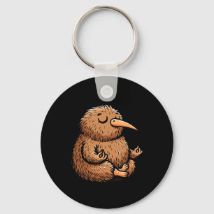 Meditation Kiwi Bird Yoga Pose Relaxing Animal Keychain