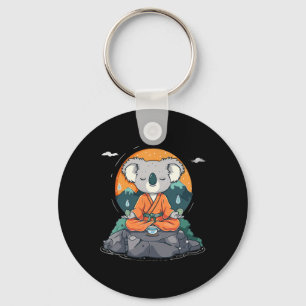Meditation Koala Mountain Zen Buddha Buddhist Hind Keychain