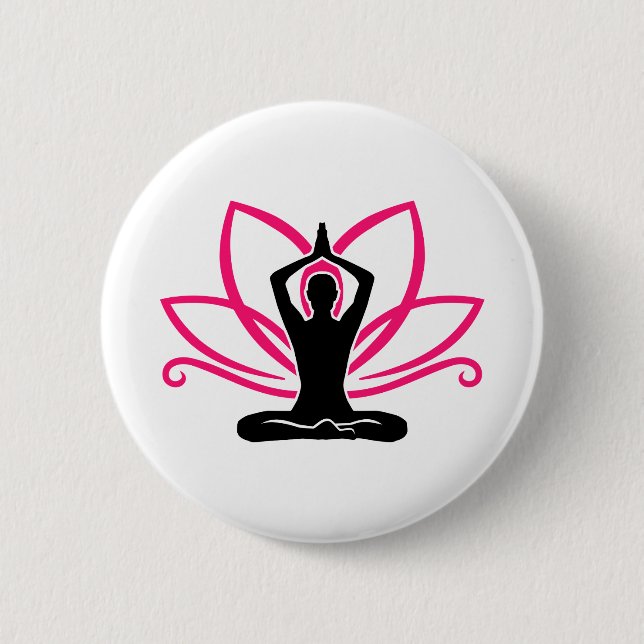 Meditation lotus 2 inch round button (Front)