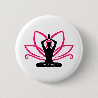 Meditation lotus 2 inch round button