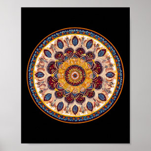 Meditation Mandala Circular Spiritual Yoga Pattern Poster