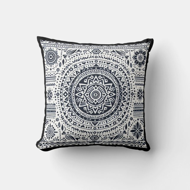 Meditation Mandala Throw Pillow (Front)