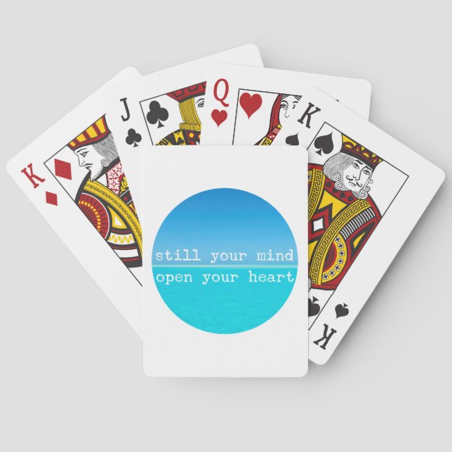 Meditation Mindful Quote: Still Mind, Open Heart C Playing Cards (Back)