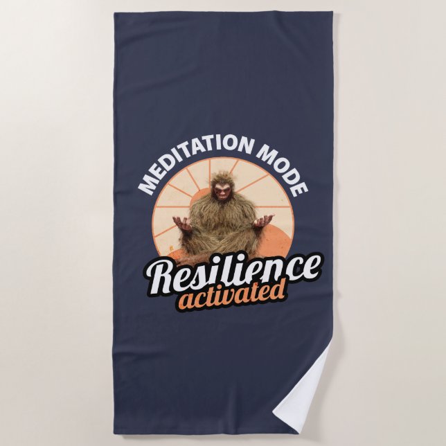 Meditation Mode: Resilience Activated Bigfoot  Beach Towel (Front)