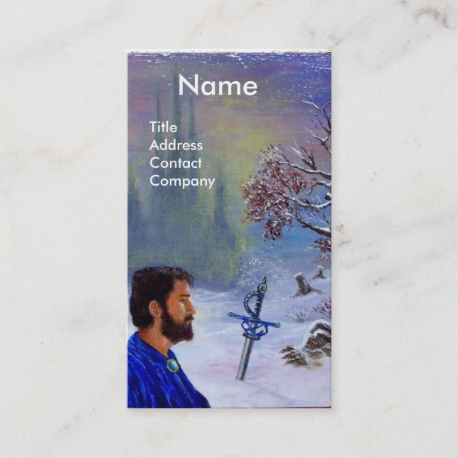 MEDITATION OF A KNIGHT Monogram Business Card (Front)