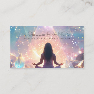 Meditation pastel shiny universe pyramid business card