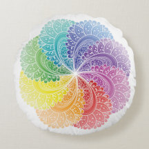 Meditation pillow Mandala Chakra colours