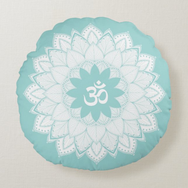 Meditation Pillow | Mandala with OM round (Front)