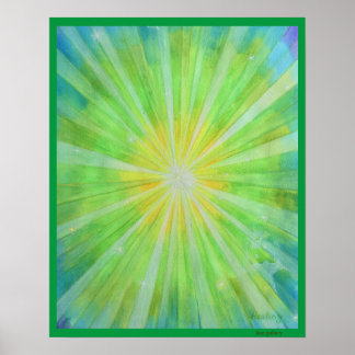 MEDITATION POSTER "HEALING" PEACEFUL CONTEMPLATION