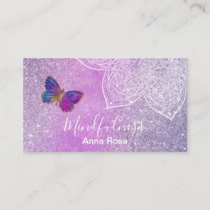 *~* Meditation Reik Mandala Butterfly Yoga Business Card