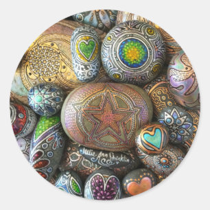 Meditation Rocks Classic Round Sticker