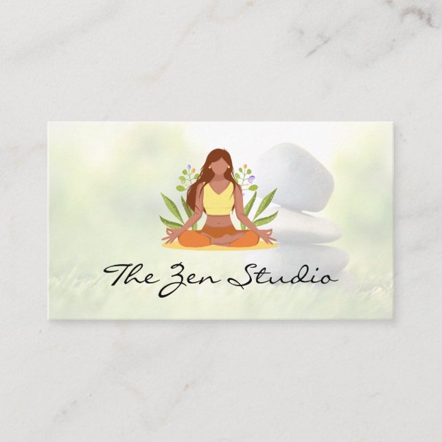 Meditation Sitting Logo | Stones in the Grass Appointment Card (Front)
