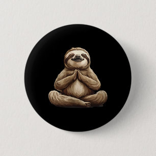 Meditation Sloth Buddhist Spiritual Yoga Zen Buddh 2 Inch Round Button