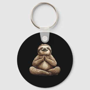 Meditation Sloth Buddhist Spiritual Yoga Zen Buddh Keychain