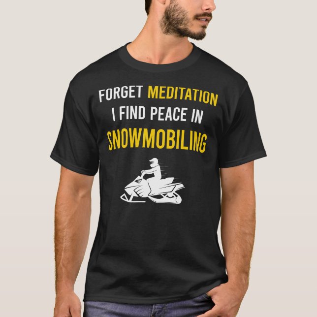 Meditation Snowmobiling Snowmobile T-Shirt (Front)