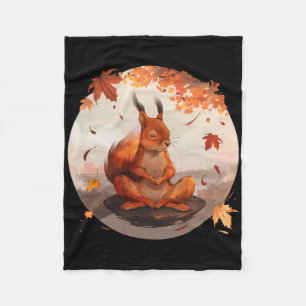 Meditation Squirrel Animal Art Spirituality Yoga B Fleece Blanket