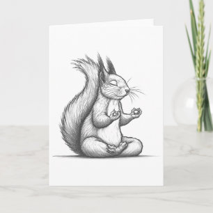Meditation Squirrel Spirituality Yoga Buddhist Zen Card